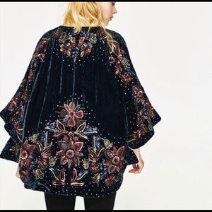 Zara velvet kimono cardigan